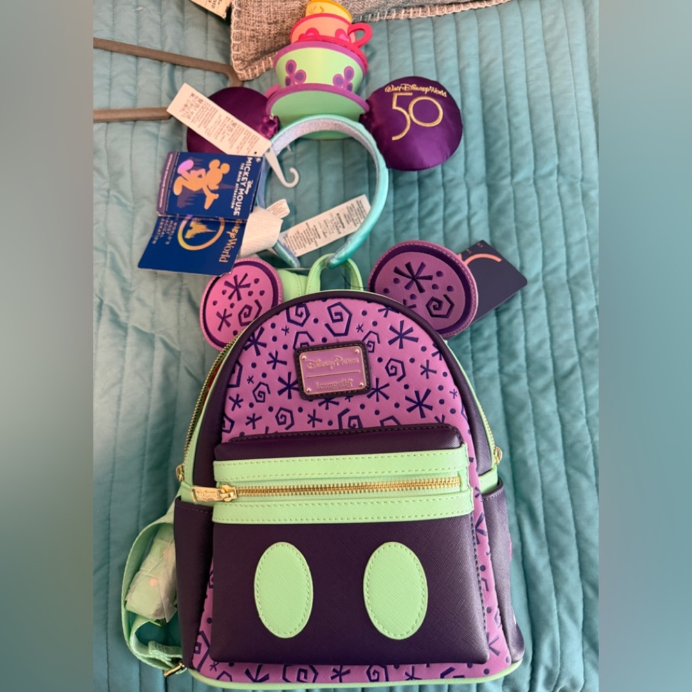 Loungefly The Main Attraction: Mad Tea Party Backpack And Ears